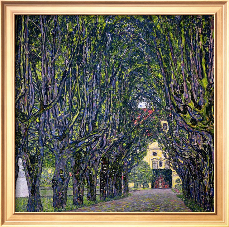 Tree Lined Road Leading To The Manor House At Kammer, Upper Austria, 1912 - Gustav Klimt Painting